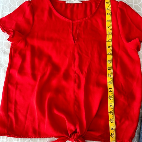Pink Rose vintage red blouse size small,short sleeve, the blouse is flowy. - Picture 6 of 7